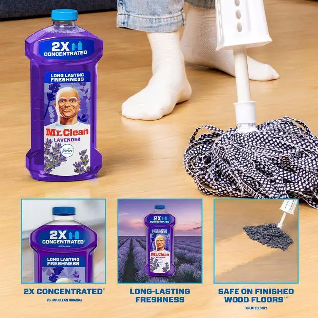 Alt view image 3 of 5 - Mr. Clean 2X Concentrated Floor Cleaner, All Purpose Cleaner, Mop Soap, Lavender, 41 fl oz