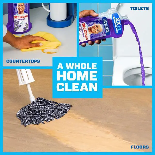 Alt view image 5 of 5 - Mr. Clean 2X Concentrated Floor Cleaner, All Purpose Cleaner, Mop Soap, Lavender, 41 fl oz