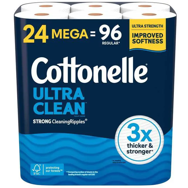Alt view image 2 of 7 - Cottonelle Ultra Clean Toilet Paper, 24 Mega Rolls