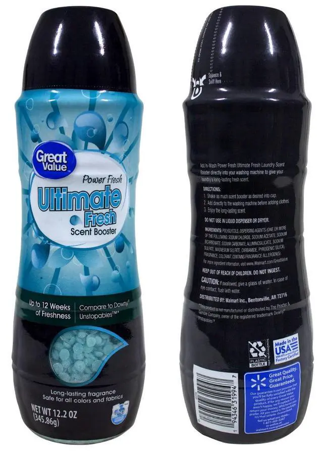 Alt view image 5 of 7 - Great Value Ultimate Fresh Scent Booster, Power Fresh, 12.2 oz, Compare to Downy Unstopables