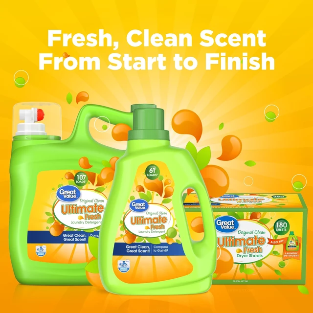 Alt view image 3 of 6 - Great Value Ultimate Fresh Laundry Detergent, Original Clean, 88 fl oz, 61 Loads