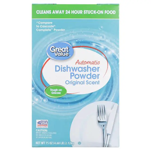 Alt view image 2 of 3 - (3 pack) Great Value Automatic Dishwasher Powder, Original Scent, 75 oz, 1 Count
