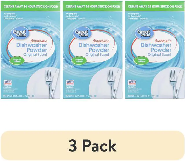 Main image of (3 pack) Great Value Automatic Dishwasher Powder, Original Scent, 75 oz, 1 Count