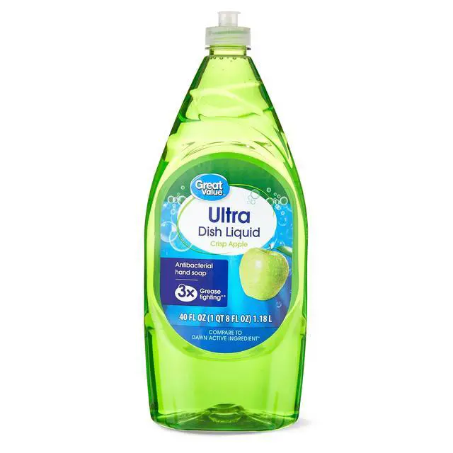 Alt view image 6 of 7 - (3 pack) Great Value Antibacterial Hand Soap Ultra Dish Liquid, Crisp Apple, 40 fl oz