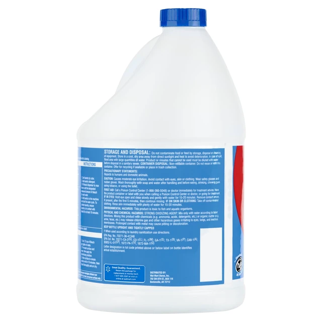 Alt view image 6 of 6 - Great Value Concentrated Low Splash Bleach, 121 fl oz