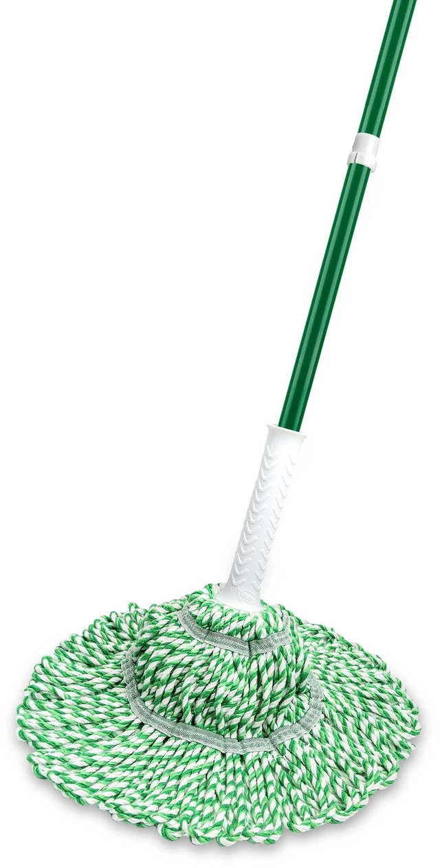 Alt view image 3 of 6 - Libman Tornado Twist Mop with Cotton Blend Head and Steel Handle, Green and White, 55.5 inch