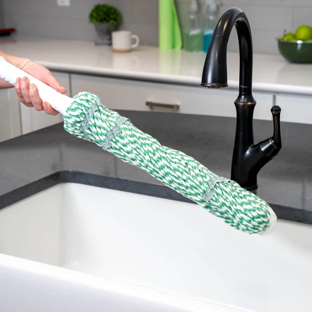 Alt view image 5 of 6 - Libman Tornado Twist Mop with Cotton Blend Head and Steel Handle, Green and White, 55.5 inch