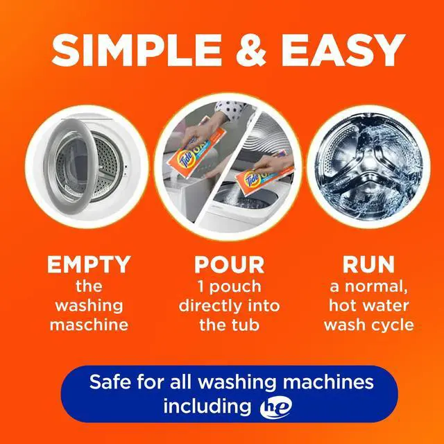 Alt view image 2 of 7 - Tide Washing Machine Cleaner with Oxi Powder, Odor Eliminator and Washer Residue Remover, 4 Count