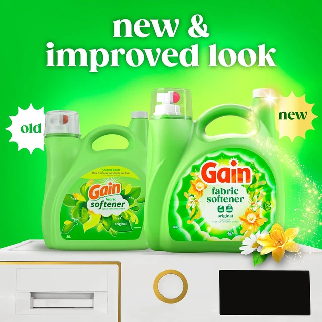 Alt view image 2 of 5 - Gain, Liquid Laundry Fabric Softener, Laundry Conditioner, Long Lasting Scent, Softens, Freshness, Helps with Static & Wrinkles, Original Scent, 140 fl oz (Packaging May Vary)