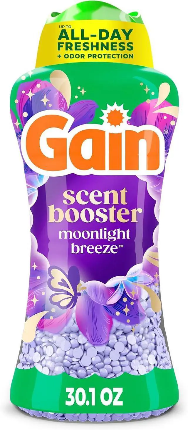 Main image of Gain In-Wash Laundry Scent Booster Beads Long-Lasting Fresh Scent Beads All Day Freshness and Odor Protection, Moonlight Breeze Scent, 30.1 oz (Packaging May Vary)