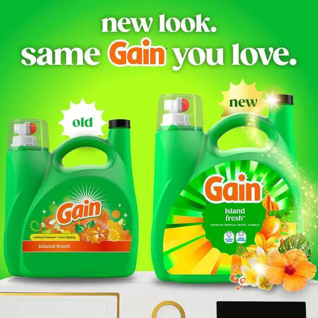 Alt view image 2 of 6 - Gain Liquid Laundry Detergent, With Odor Defense, Island Fresh Scent, Laundry Soap For HE Washing Machines, 132 fl oz, 100 Loads (Packaging May Vary)