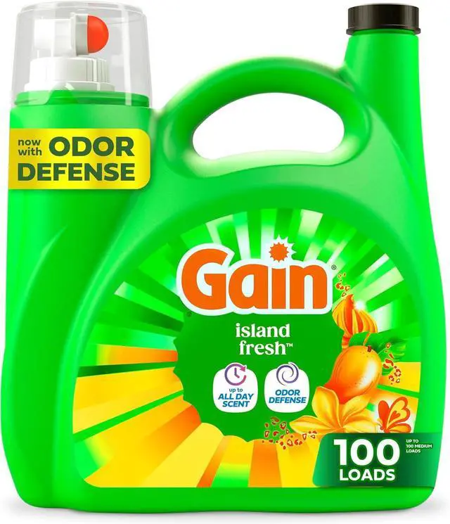 Main image of Gain Liquid Laundry Detergent, With Odor Defense, Island Fresh Scent, Laundry Soap For HE Washing Machines, 132 fl oz, 100 Loads (Packaging May Vary)