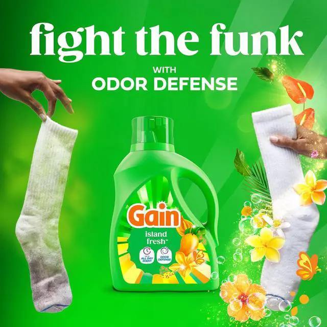Alt view image 4 of 6 - Gain Liquid Laundry Detergent, With Odor Defense, Island Fresh Scent, Laundry Soap For HE Washing Machines, 132 fl oz, 100 Loads (Packaging May Vary)