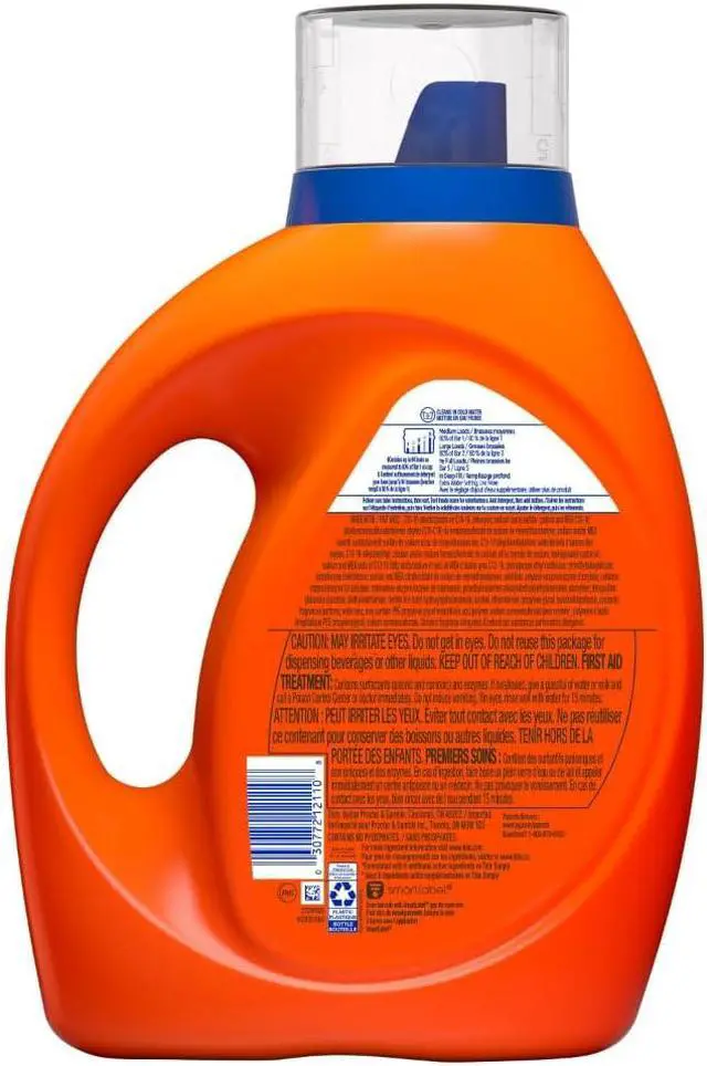 Alt view image 7 of 7 - Tide Laundry Detergent Liquid, Original Scent, 64 Loads, 80 FL OZ, Works on 100% of Common Stains, Laundry Soap, Liquid Laundry Detergent