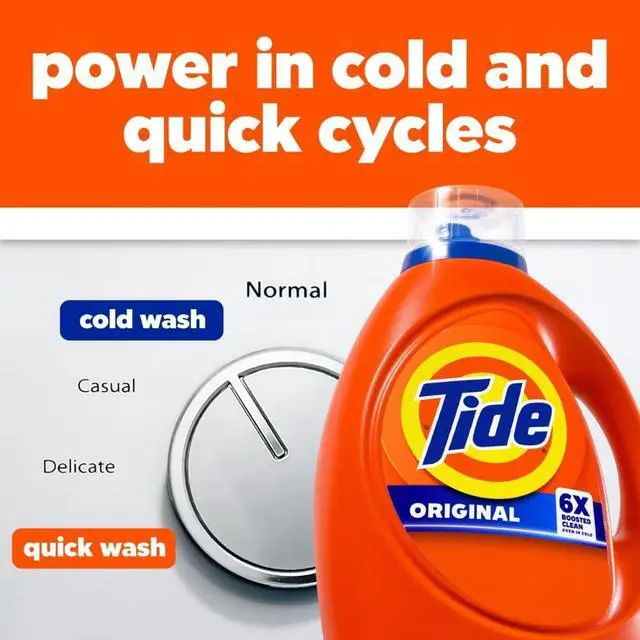 Alt view image 6 of 7 - Tide Laundry Detergent Liquid, Original Scent, 64 Loads, 80 FL OZ, Works on 100% of Common Stains, Laundry Soap, Liquid Laundry Detergent