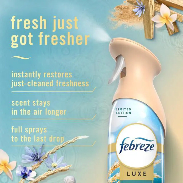 Alt view image 3 of 6 - Febreze Air Mist 8.1oz (Pack of 3) Lilac Sunrise, Warm Ocean Breeze, Summer Golden Hour Variety Pack, Odor Fighting Room Spray