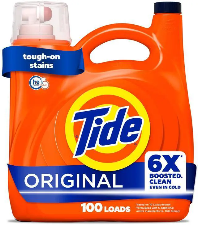 Main image of Tide Liquid Laundry Detergent, Original Scent, 125 fl oz, 100 Loads, Boosted Clean in Cold Water