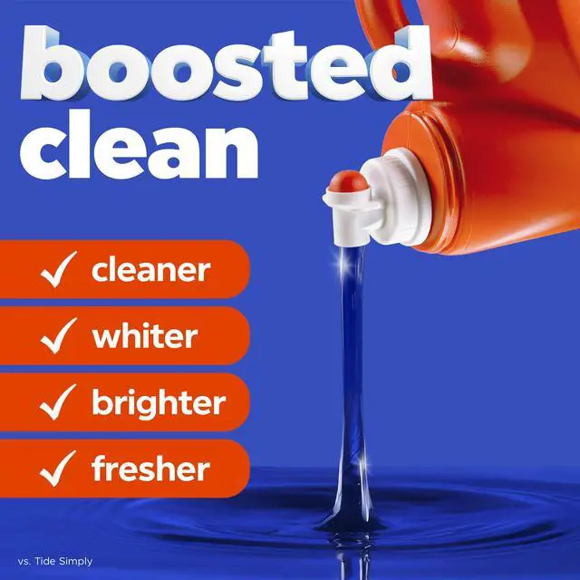 Alt view image 2 of 6 - Tide Liquid Laundry Detergent, Original Scent, 125 fl oz, 100 Loads, Boosted Clean in Cold Water
