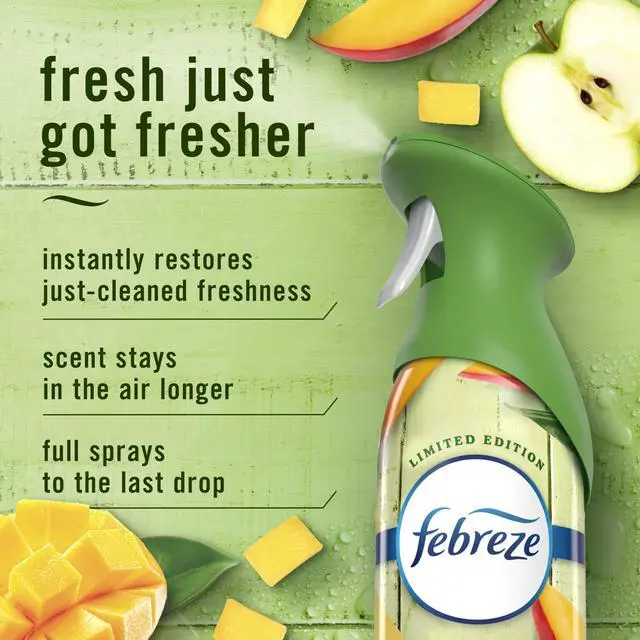 Alt view image 3 of 6 - Febreze Air Mist Odor Fighting Room Spray, Lilac Sunrise/Summer Peaches/Mango Splash Variety Pack, 8.1oz (Pack of 3)