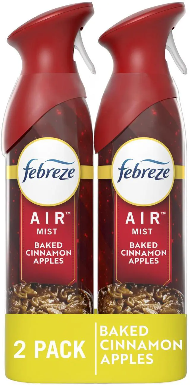 Main image of Febreze Air Mist Air Freshener Spray, Odor-Fighting, Baked Cinnamon Apples Scent, 8.8oz, 2 Count, for Home, Bathroom, Kitchen