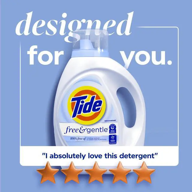 Alt view image 7 of 7 - Tide Free & Gentle Liquid Laundry Detergent, 64Loads, 84Fl Oz