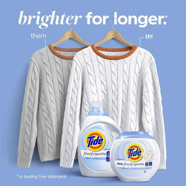 Alt view image 4 of 7 - Tide Free & Gentle Liquid Laundry Detergent, 64Loads, 84Fl Oz
