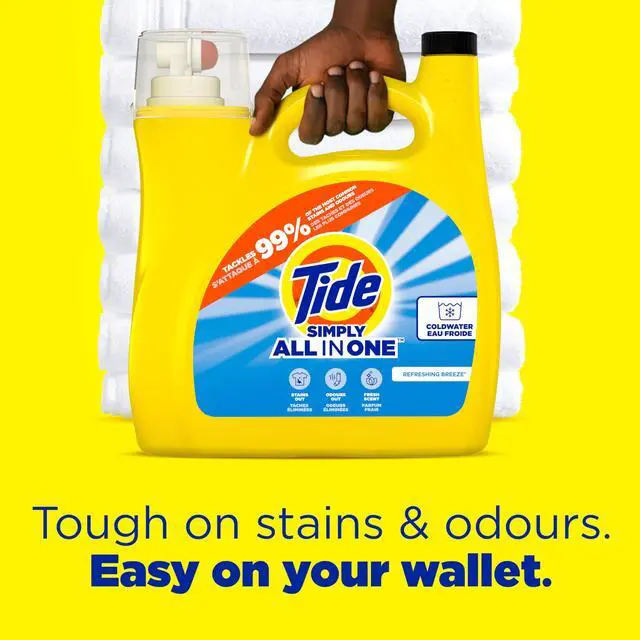 Alt view image 6 of 7 - Tide Simply All-In-One Liquid Laundry Detergent, Refreshing Breeze Scent, 128 Loads, 168 fl oz