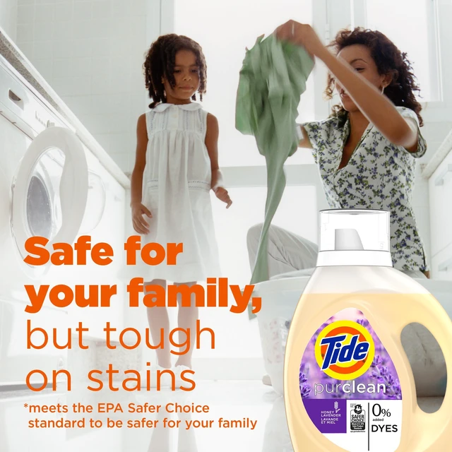 Alt view image 5 of 7 - Tide Purclean HE, 63Fl Oz, 48Loads, Deep Cleaning Concentrated Liquid Laundry Detergent, Honey Lavender Scent