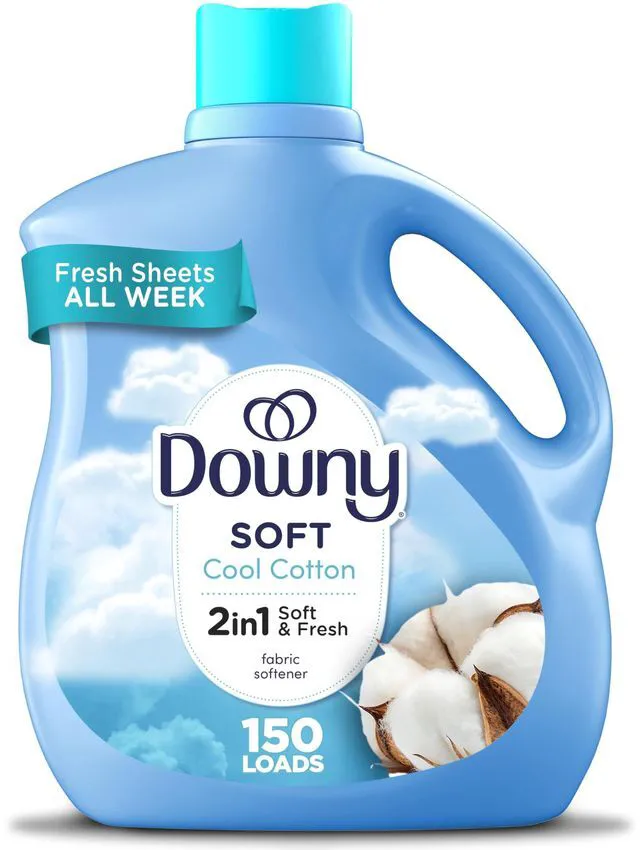 Main image of Downy 2 in 1 Soft and Fresh Liquid Fabric Softener, Cool Cotton, 111 fl oz, 150 Loads