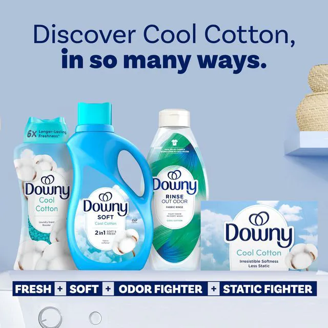 Alt view image 4 of 7 - Downy 2 in 1 Soft and Fresh Liquid Fabric Softener, Cool Cotton, 111 fl oz, 150 Loads