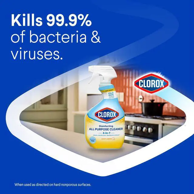 Alt view image 3 of 6 - Clorox Disinfecting All-Purpose Cleaner and Bathroom Cleaner, Bleach Free, 32 fl oz