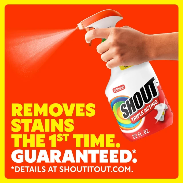 Alt view image 5 of 7 - Shout Active Enzyme Laundry Stain Remover Spray, Triple-Acting Formula Clings, Penetrates, and Lifts 100+ Types of Everyday Stains, 22oz (Pack of 2)