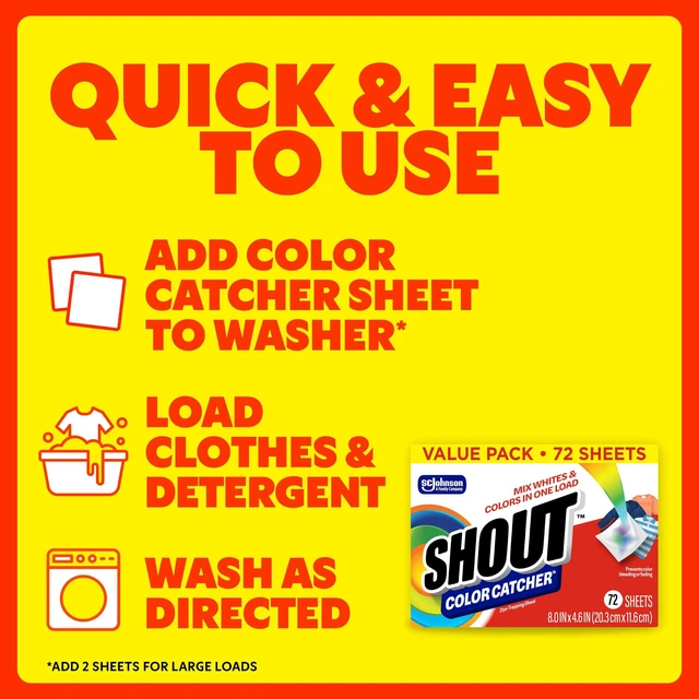 Alt view image 5 of 6 - Shout Color Catcher Dye-Trapping Laundry Sheets, 72 Count, 1-Pack