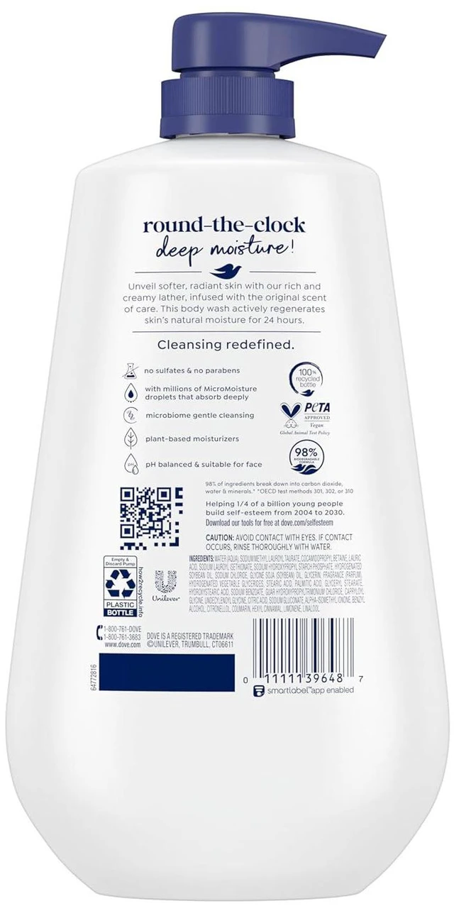 Alt view image 4 of 6 - Dove Body Wash Deep Moisture 30.6oz Pump Sulfate Free