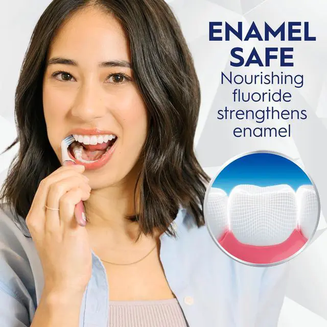 Alt view image 5 of 6 - Crest 3D White Brilliance Bright Mint Teeth Whitening Toothpaste, 4.3 oz Pack of 3, 100% More Surface Stain Removal, 24 Hour Active Stain Prevention, Whiter Teeth in 3 Da