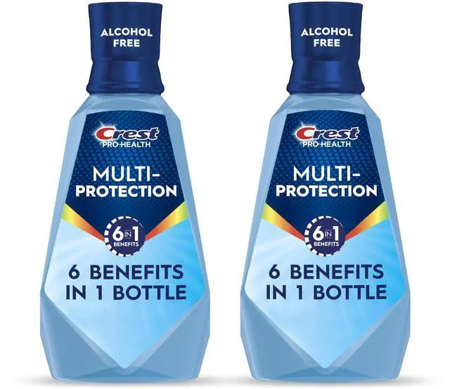 Main image of Crest Pro Health Multi-Protection Mouthwash 1L 2 Pack, Alcohol Free, Fluoride, Enamel Repair, Breath Freshener, Anti Cavity, Bad Breath Treatment for Adults, with CPC