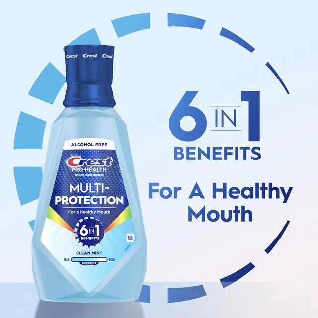 Alt view image 3 of 6 - Crest Pro Health Multi-Protection Mouthwash 1L 2 Pack, Alcohol Free, Fluoride, Enamel Repair, Breath Freshener, Anti Cavity, Bad Breath Treatment for Adults, with CPC