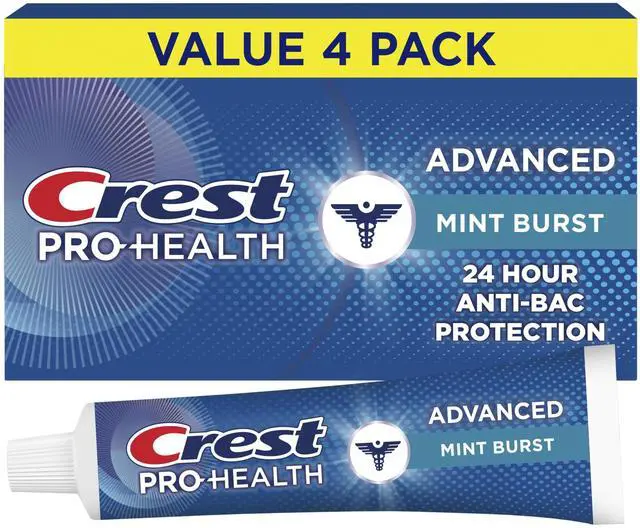 Main image of Crest Pro-Health Advanced Antibacterial Protection Toothpaste, 5oz, 4 Pack - Teeth Whitening, Breath Freshener, for Sensitive Teeth, Gum Health, Gingivitis, Travel Size