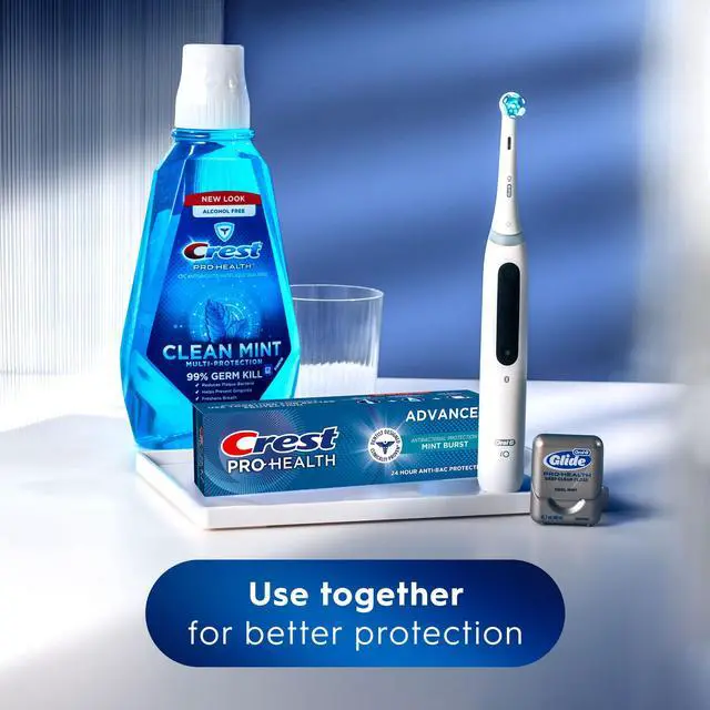 Alt view image 5 of 7 - Crest Pro-Health Advanced Antibacterial Protection Toothpaste, 5oz, 4 Pack - Teeth Whitening, Breath Freshener, for Sensitive Teeth, Gum Health, Gingivitis, Travel Size