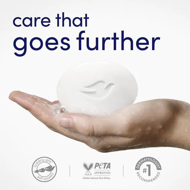 Alt view image 4 of 6 - Dove Beauty Bar Soap Original 8 Count 3.75 oz with 1/4 Moisturizing Cream for Soft Smooth Skin