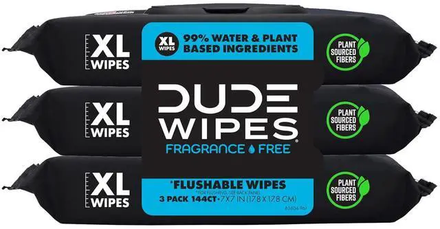 Main image of DUDE Wipes Unscented Adult Flushable Wet Wipes, Sensitive Skin, 144 Count
