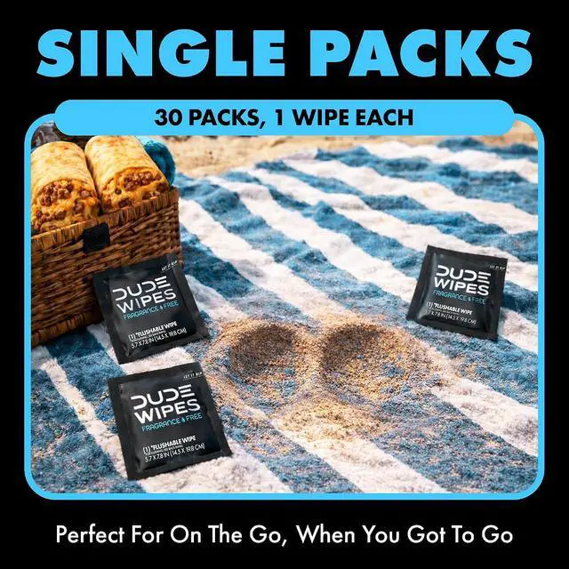 Alt view image 4 of 6 - DUDE Wipes On-The-Go Unscented Adult Flushable Travel Wipes, 30 Count
