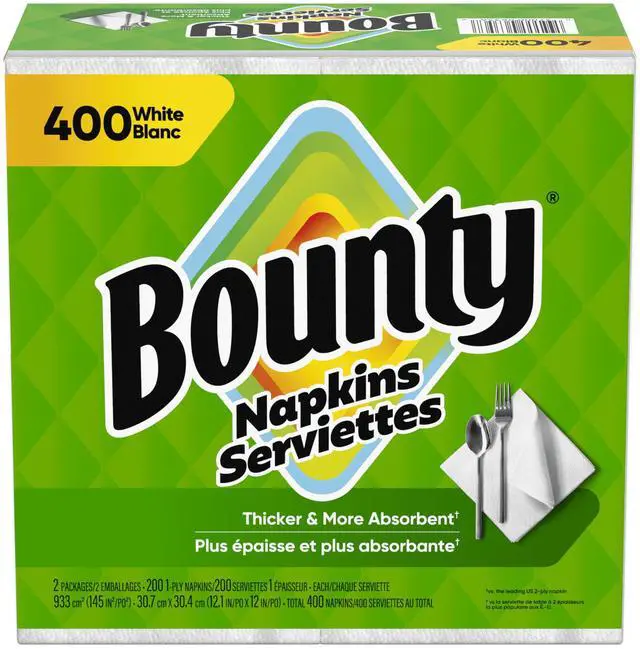 Main image of Bounty White Paper Napkins, 400Count