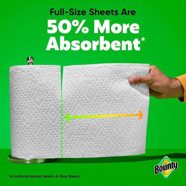 Alt view image 3 of 7 - Bounty Full Sheet Paper Towels, 2 Triple Rolls = 6 Regular Rolls, White