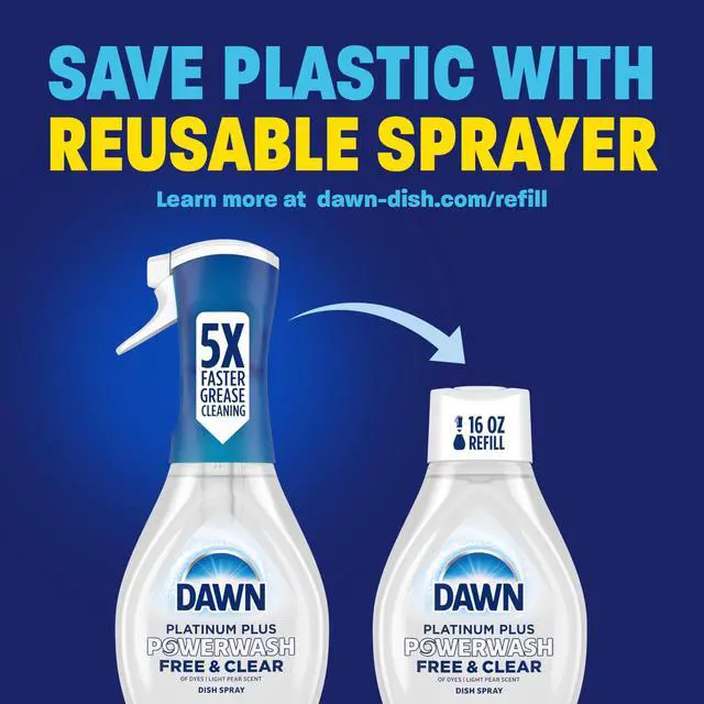 Alt view image 6 of 7 - Dawn Powerwash Free & Clear Light Pear Dish Spray Starter Kit, 16 Fl Oz