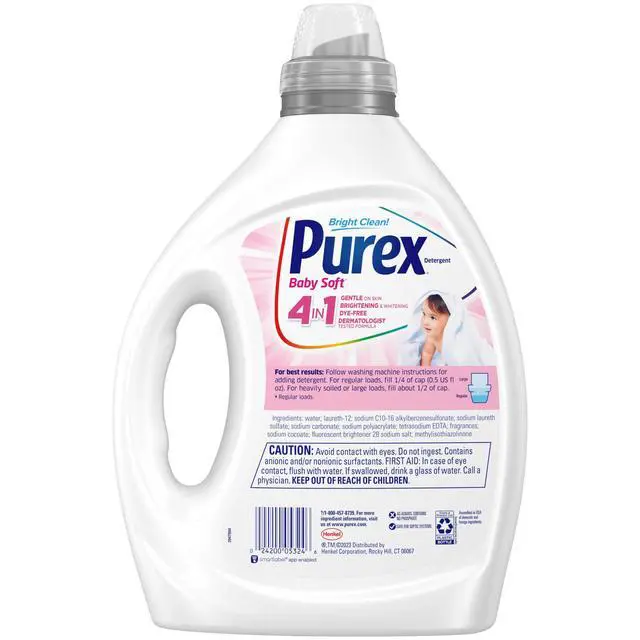 Alt view image 2 of 6 - Purex Baby Soft Liquid Laundry Detergent 82.5fl oz 165 Loads