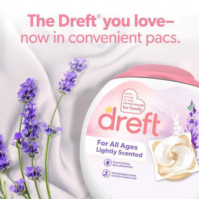 Alt view image 6 of 7 - Dreft Laundry Detergent XL Pacs, Light Scent Lavender, 18 Count