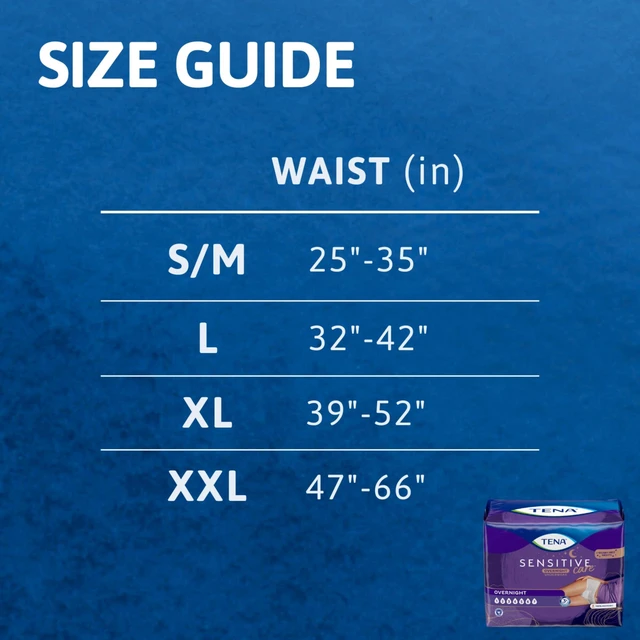 Alt view image 5 of 6 - TENA Sensitive Care Overnight Incontinence Underwear for Women, XL (39-52in), 14 Count
