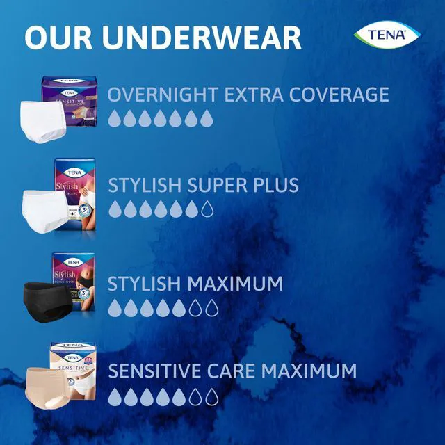 Alt view image 4 of 6 - TENA Sensitive Care Overnight Incontinence Underwear for Women, XL (39-52in), 14 Count