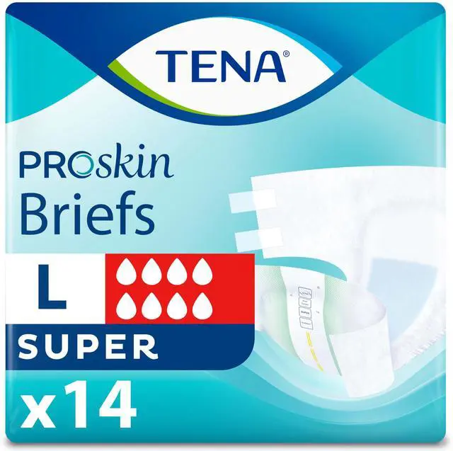 Main image of TENA Proskin Super Briefs Incontinence Unisex Large 14 ct